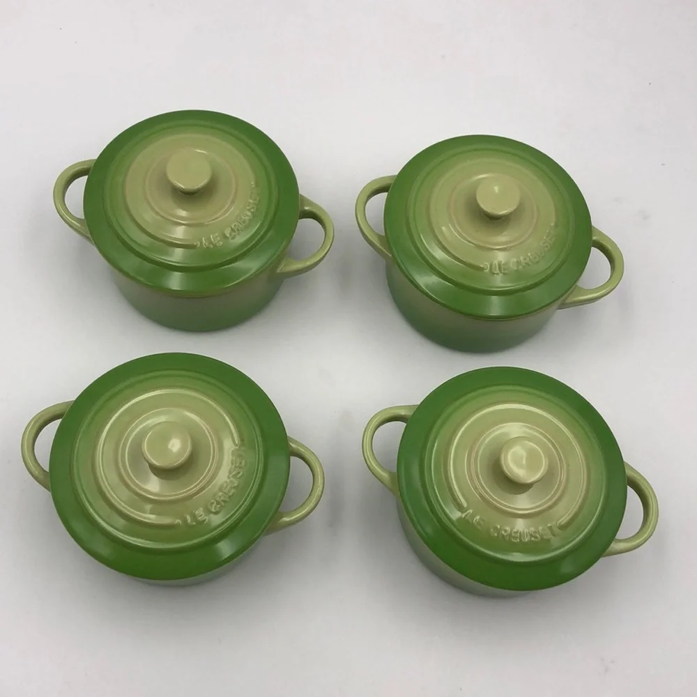 Le Creuset Mini Round Cocotte Palm 8 oz Set of 4